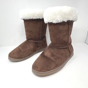 Dawgs Womens Brown Size 11 Faux‎ Suede Cozy Plush Lined Winter Boots